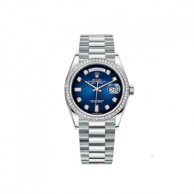 モデル オイスター、36 mm、プラチナ、ダイヤモンド128396TBR